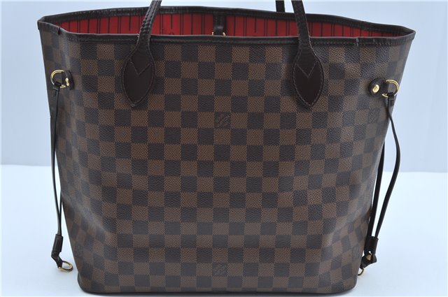 Authentic Louis Vuitton Damier Neverfull MM Shoulder Tote Bag N51105 LV J9681