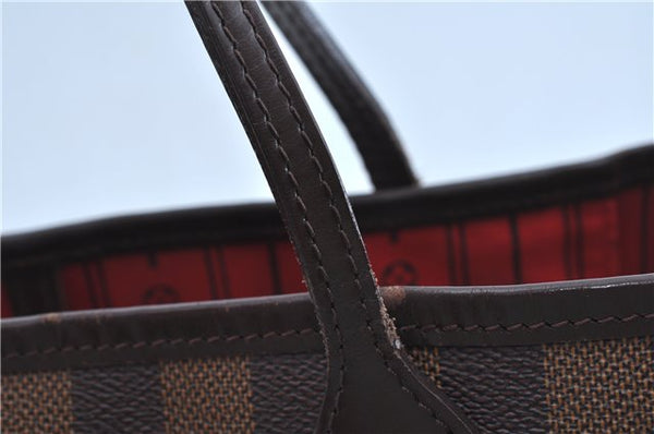 Authentic Louis Vuitton Damier Neverfull MM Shoulder Tote Bag N51105 LV J9681