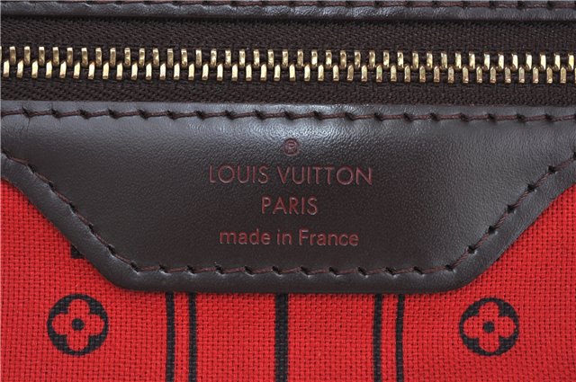 Authentic Louis Vuitton Damier Neverfull MM Shoulder Tote Bag N51105 LV J9681