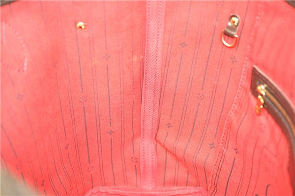 Authentic Louis Vuitton Damier Neverfull MM Shoulder Tote Bag N51105 LV J9681