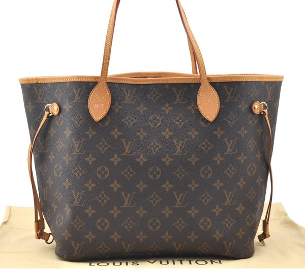 Authentic Louis Vuitton Monogram Neverfull MM Shoulder Tote Bag M40156 LV K4141