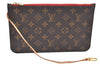 Authentic Louis Vuitton Monogram Neverfull Pouch Purse Clutch Bag Red LV K4383