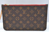 Authentic Louis Vuitton Monogram Neverfull Pouch Purse Clutch Bag Red LV K4383