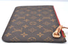 Authentic Louis Vuitton Monogram Neverfull Pouch Purse Clutch Bag Red LV K4383