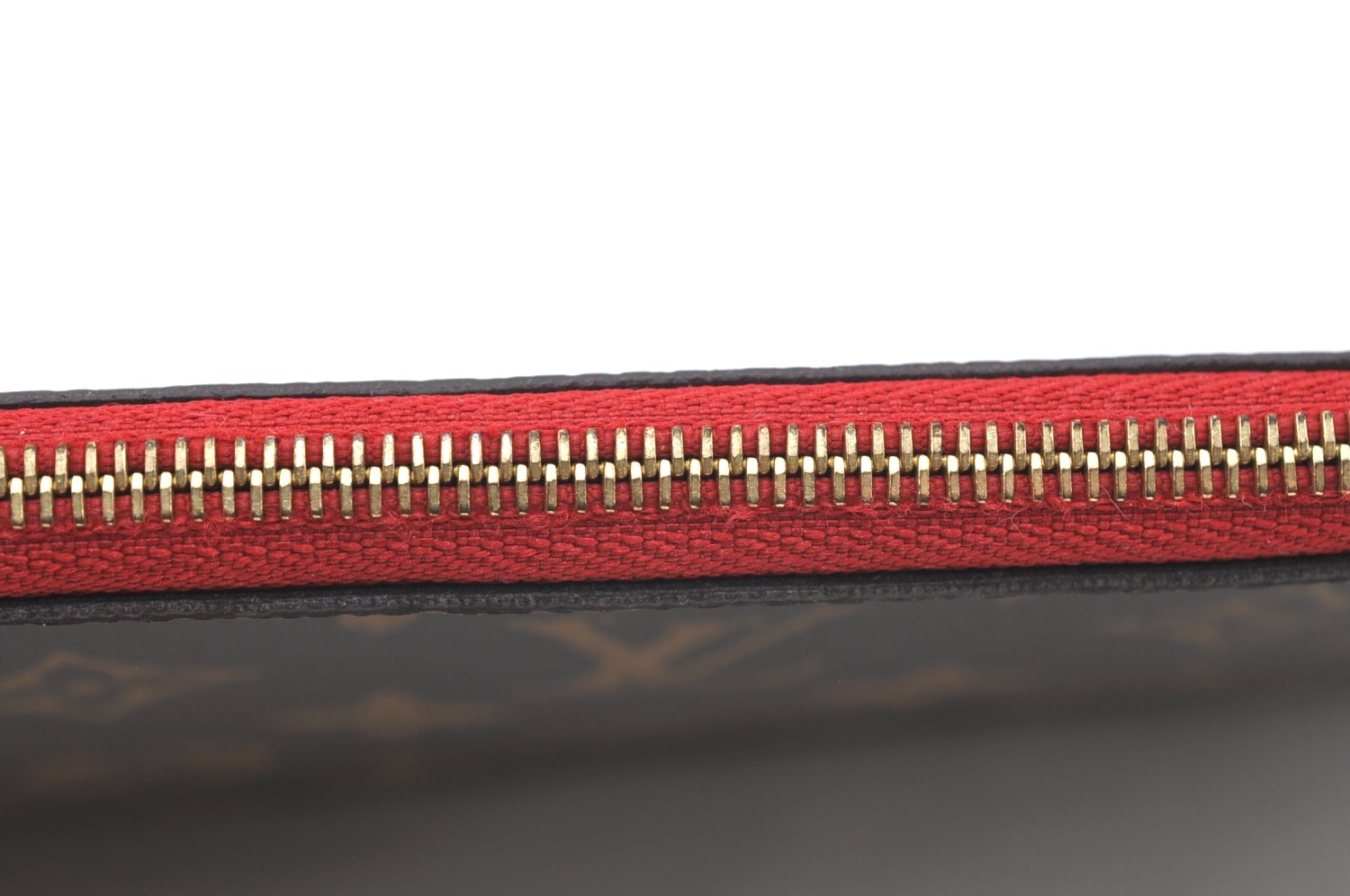 Authentic Louis Vuitton Monogram Neverfull Pouch Purse Clutch Bag Red LV K4383