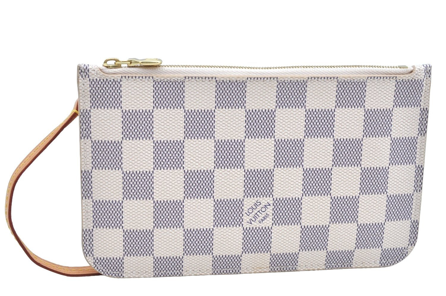 Authentic Louis Vuitton Damier Azur Neverfull Pouch Purse Clutch LV K4385