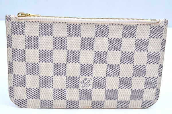 Authentic Louis Vuitton Damier Azur Neverfull Pouch Purse Clutch LV K4385