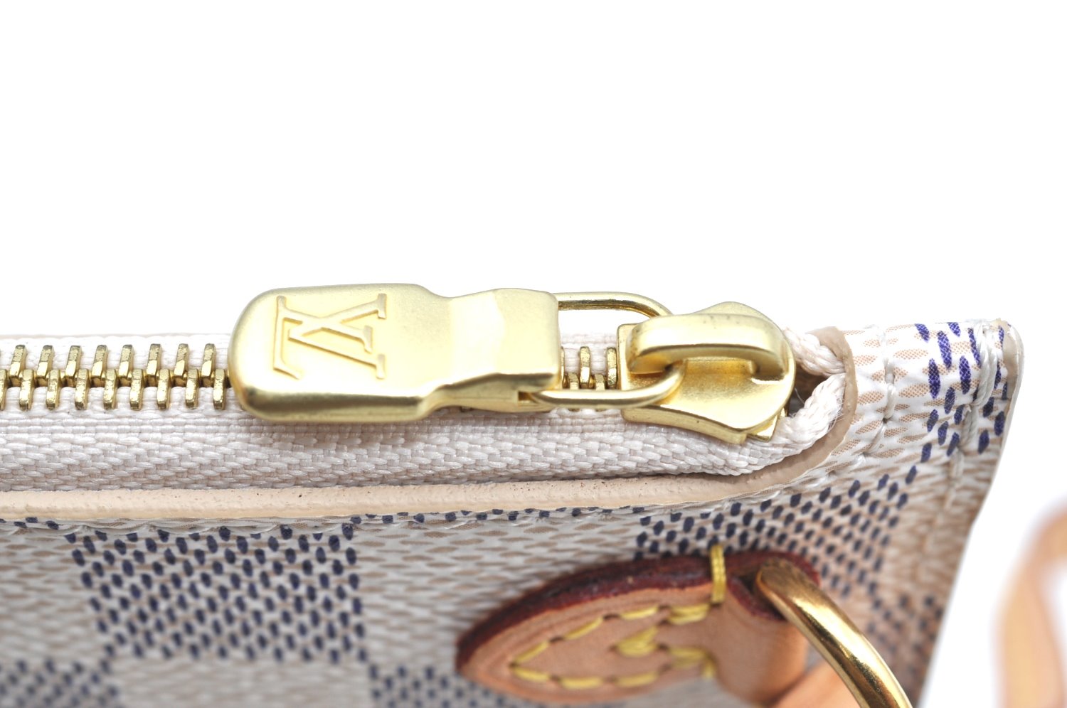 Authentic Louis Vuitton Damier Azur Neverfull Pouch Purse Clutch LV K4385