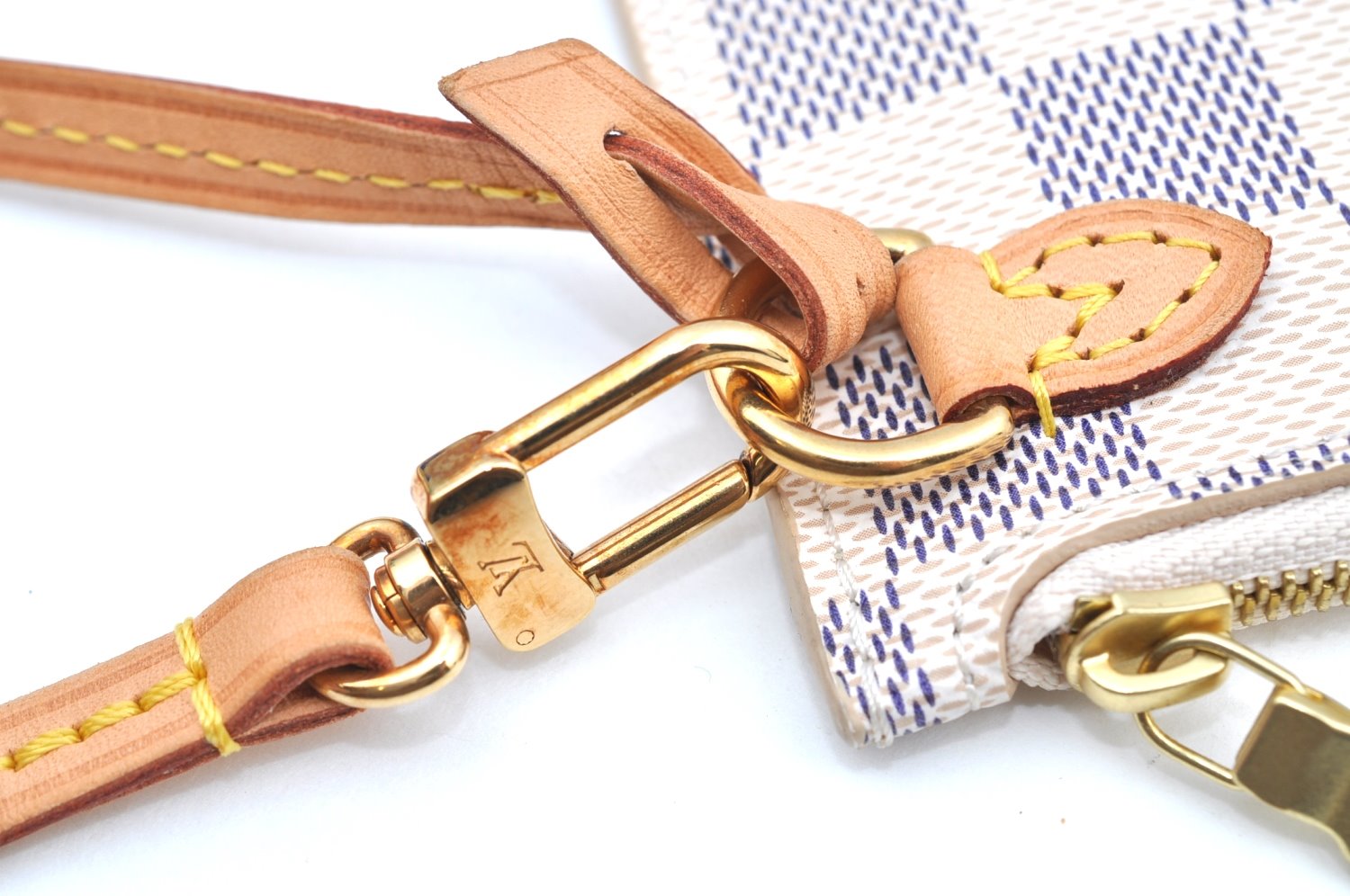 Authentic Louis Vuitton Damier Azur Neverfull Pouch Purse Clutch LV K4385