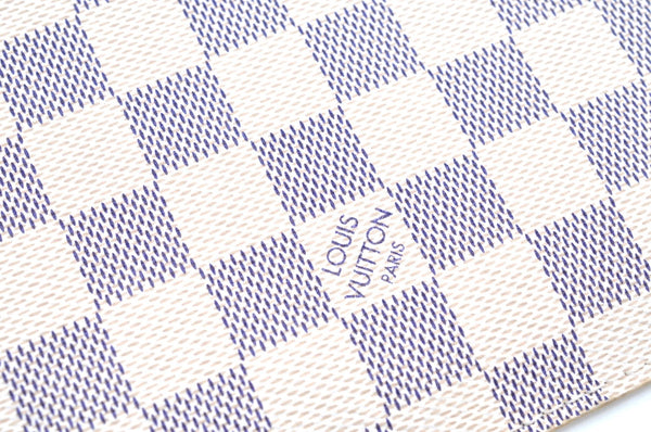 Authentic Louis Vuitton Damier Azur Neverfull Pouch Purse Clutch LV K4385