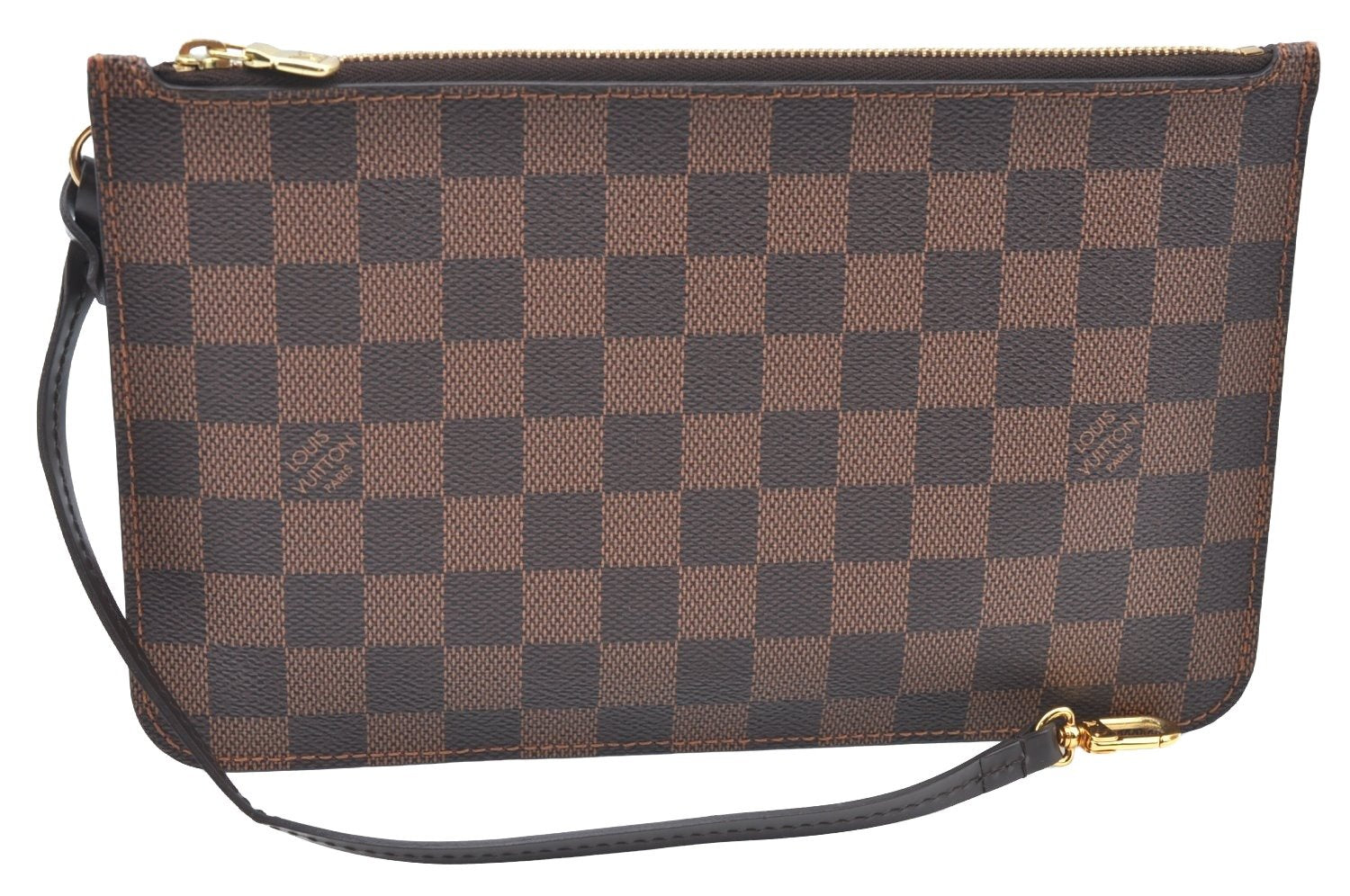 Authentic Louis Vuitton Damier Neverfull Pouch Purse Clutch Bag LV K4386