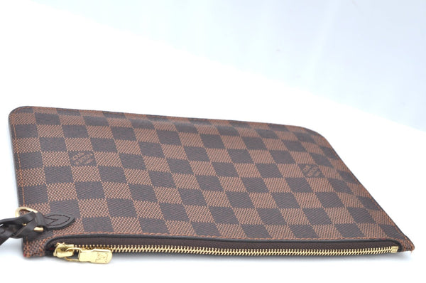 Authentic Louis Vuitton Damier Neverfull Pouch Purse Clutch Bag LV K4386