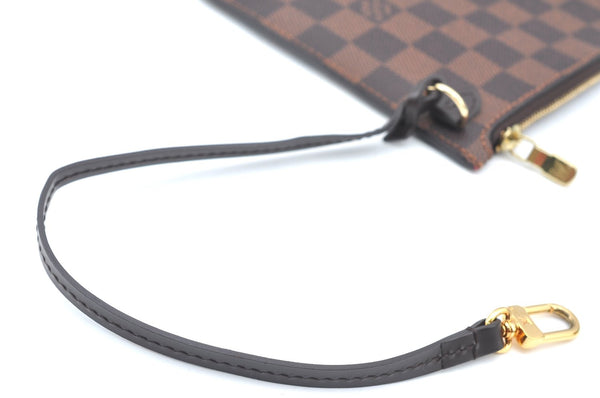 Authentic Louis Vuitton Damier Neverfull Pouch Purse Clutch Bag LV K4386