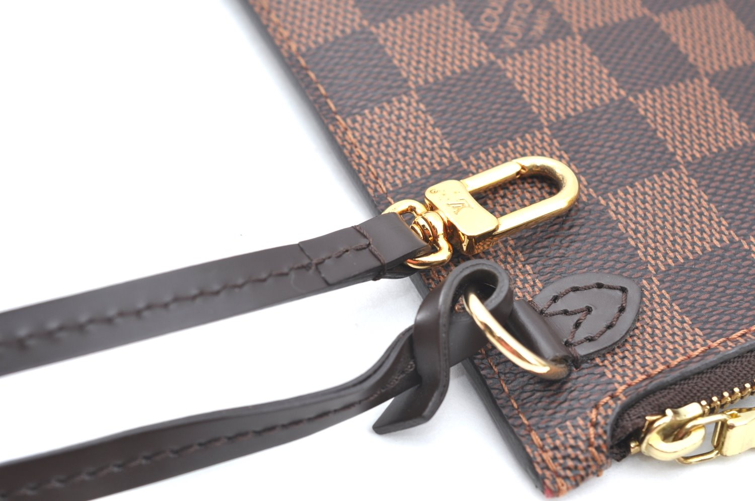 Authentic Louis Vuitton Damier Neverfull Pouch Purse Clutch Bag LV K4386