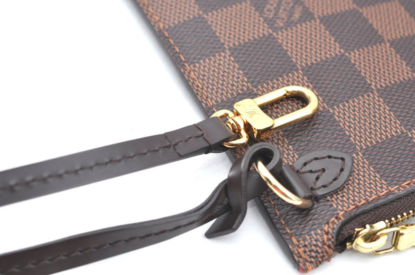 Authentic Louis Vuitton Damier Neverfull Pouch Purse Clutch Bag LV K4386