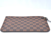 Authentic Louis Vuitton Damier Neverfull Pouch Purse Clutch Bag LV K4386
