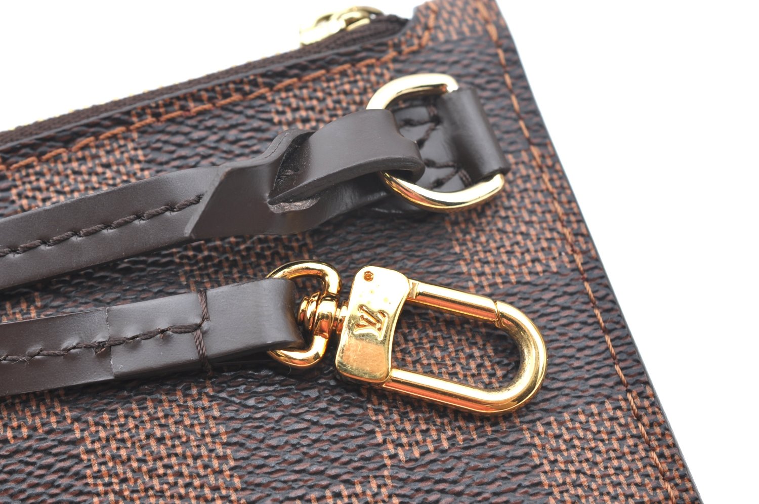 Authentic Louis Vuitton Damier Neverfull Pouch Purse Clutch Bag LV K4386