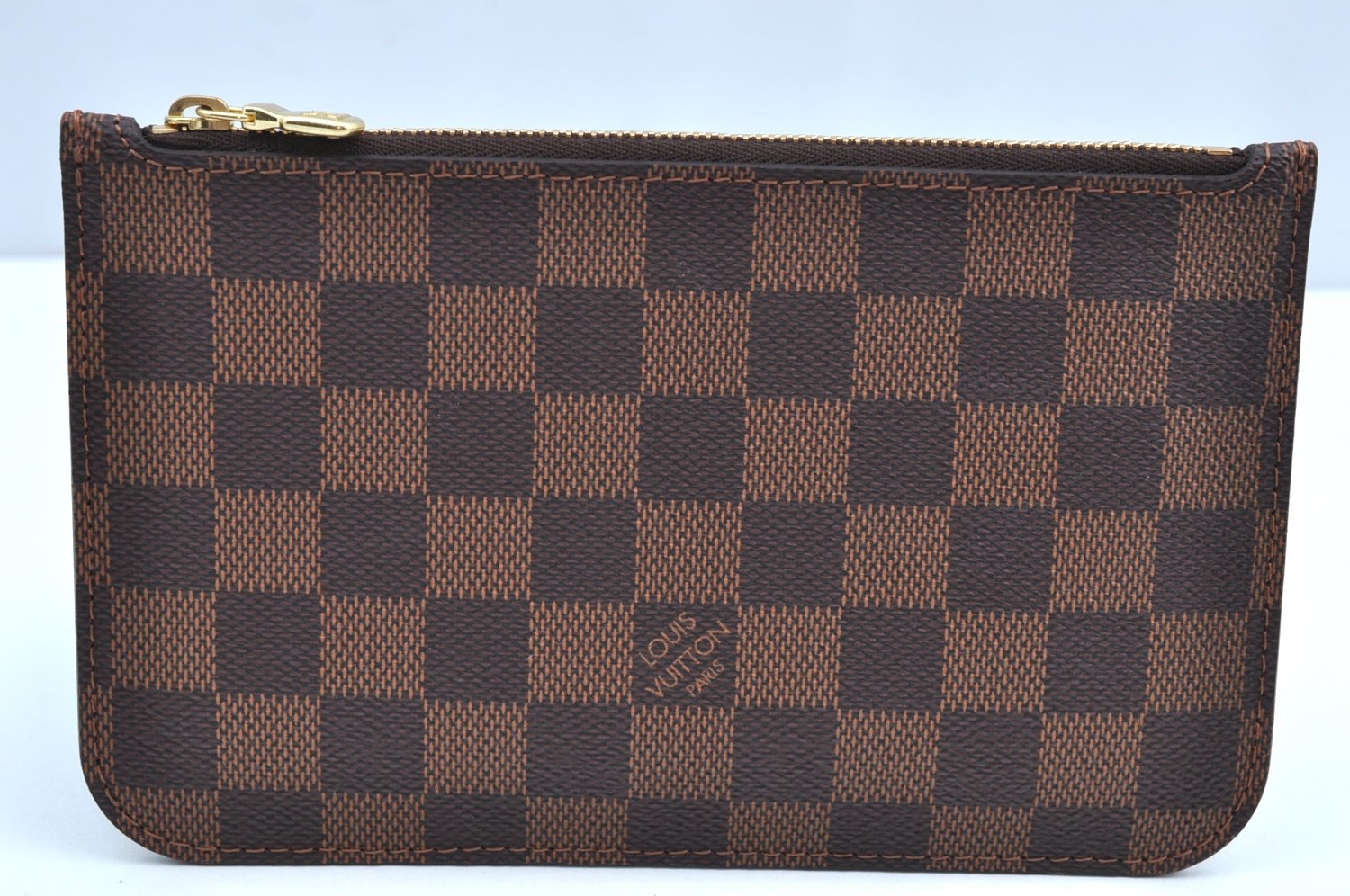 Authentic Louis Vuitton Damier Neverfull Pouch Purse Clutch Bag LV K4387