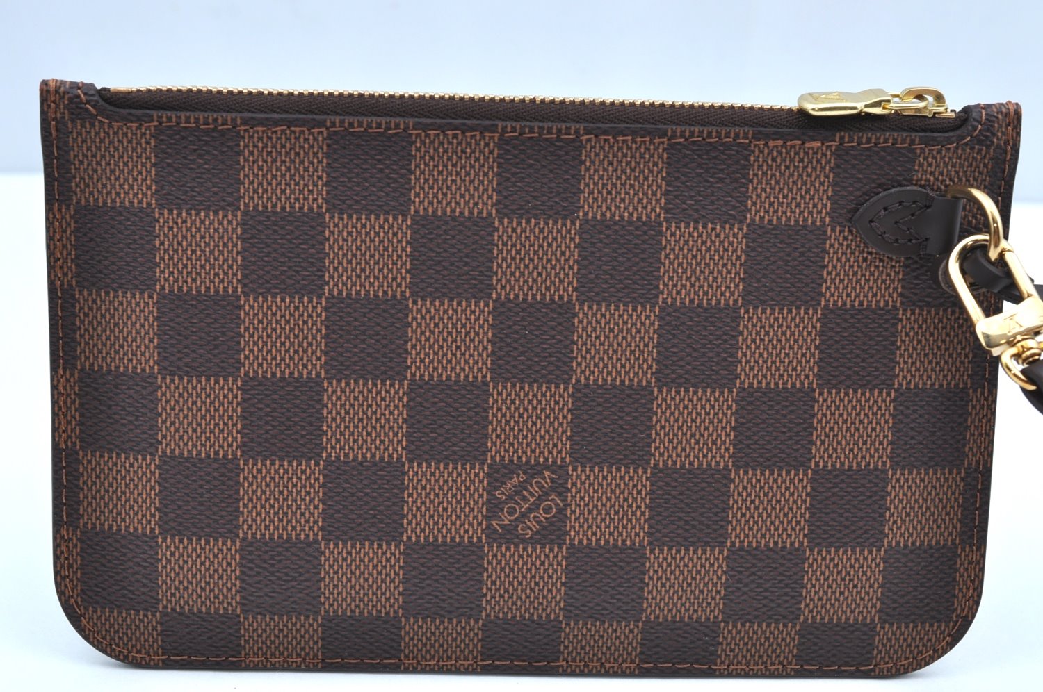 Authentic Louis Vuitton Damier Neverfull Pouch Purse Clutch Bag LV K4387