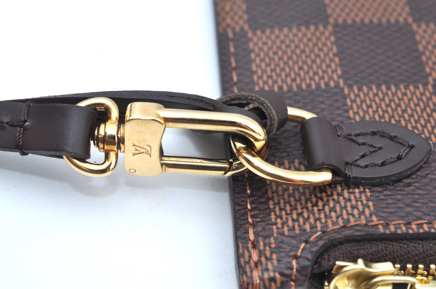 Authentic Louis Vuitton Damier Neverfull Pouch Purse Clutch Bag LV K4387