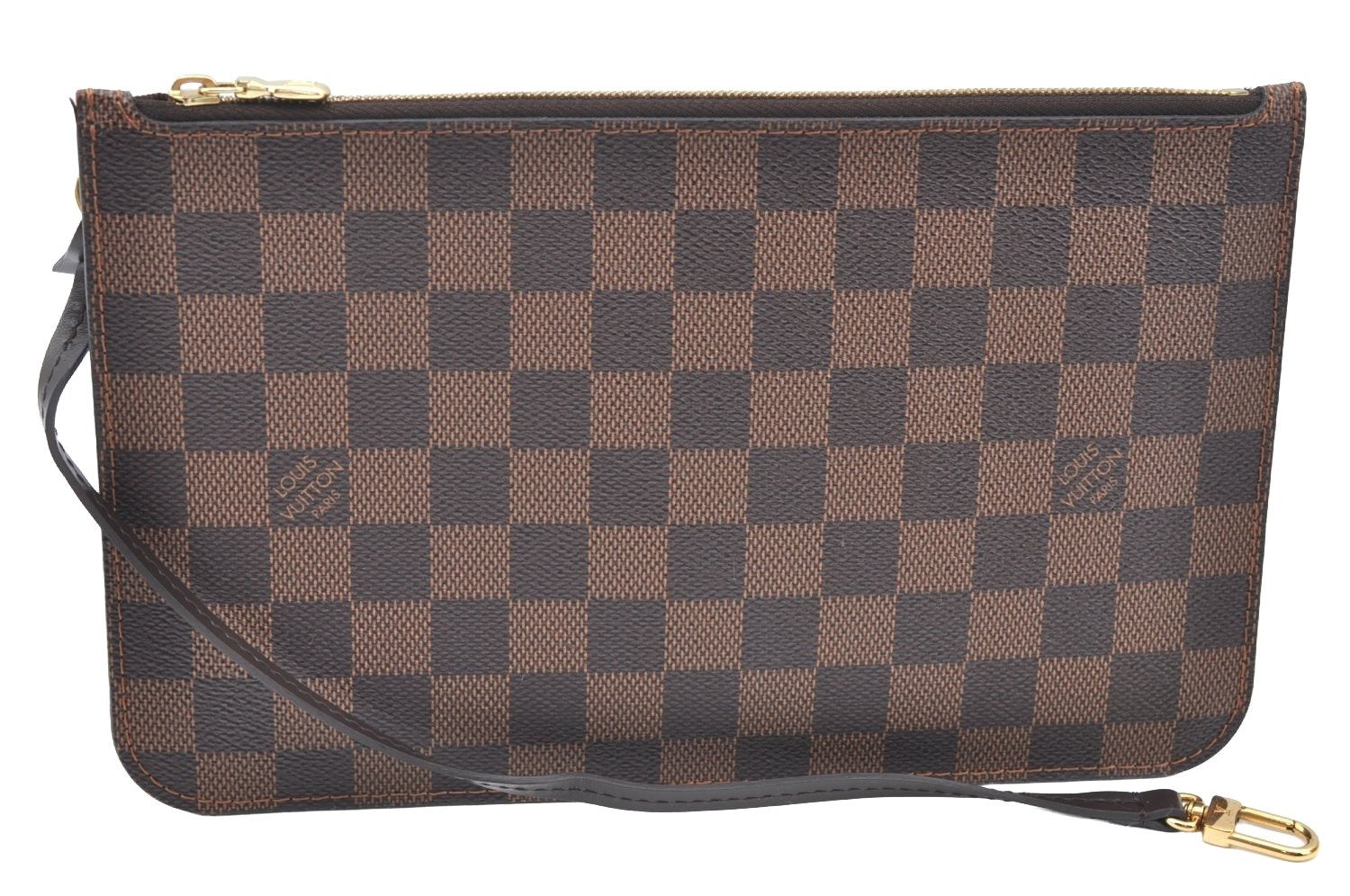 Authentic Louis Vuitton Damier Neverfull Pouch Purse Clutch Bag LV K4388
