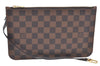 Authentic Louis Vuitton Damier Neverfull Pouch Purse Clutch Bag LV K4388