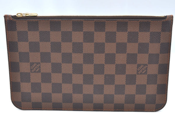 Authentic Louis Vuitton Damier Neverfull Pouch Purse Clutch Bag LV K4388