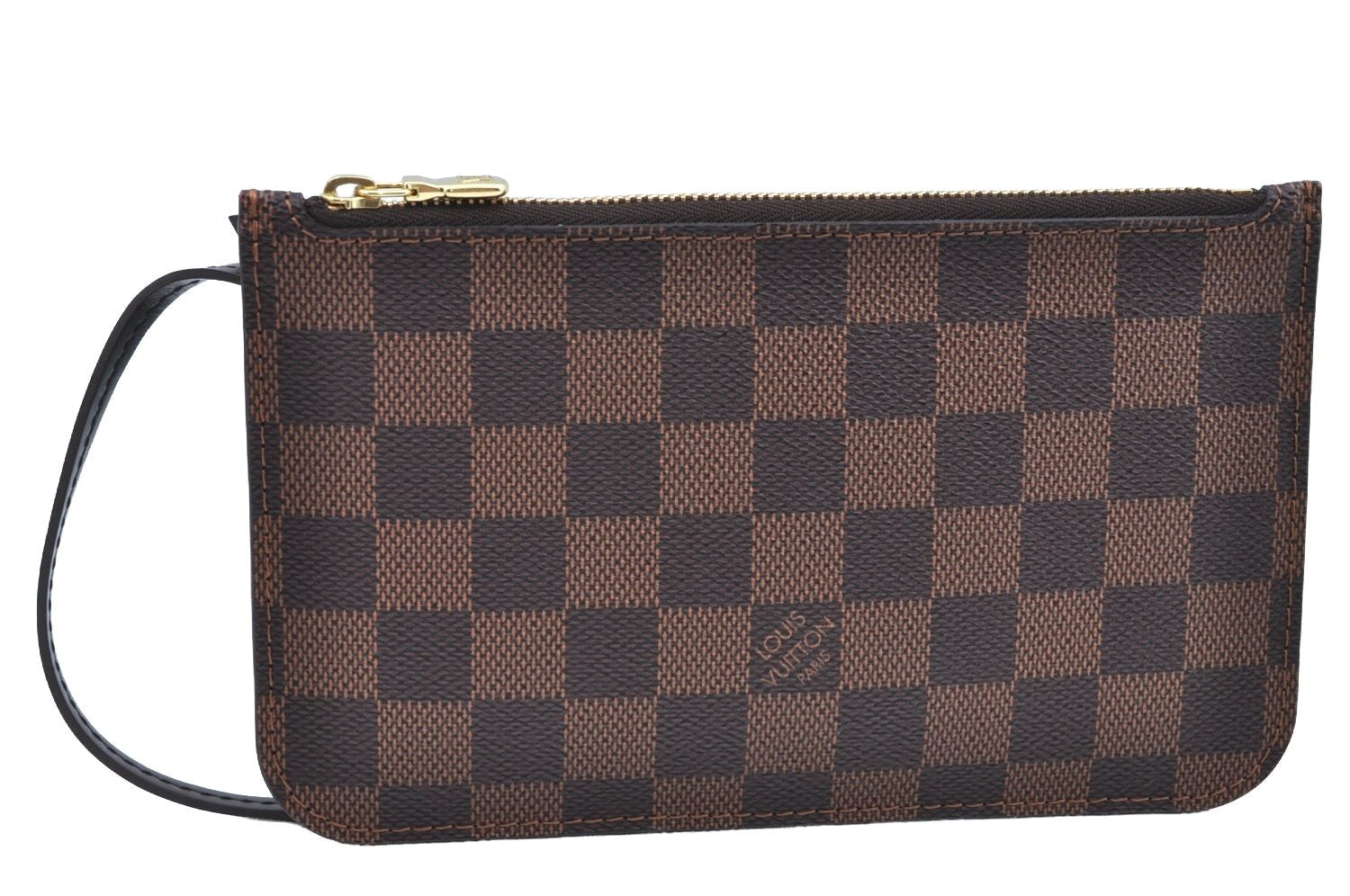 Authentic Louis Vuitton Damier Neverfull Pouch Purse Clutch Bag LV K4389