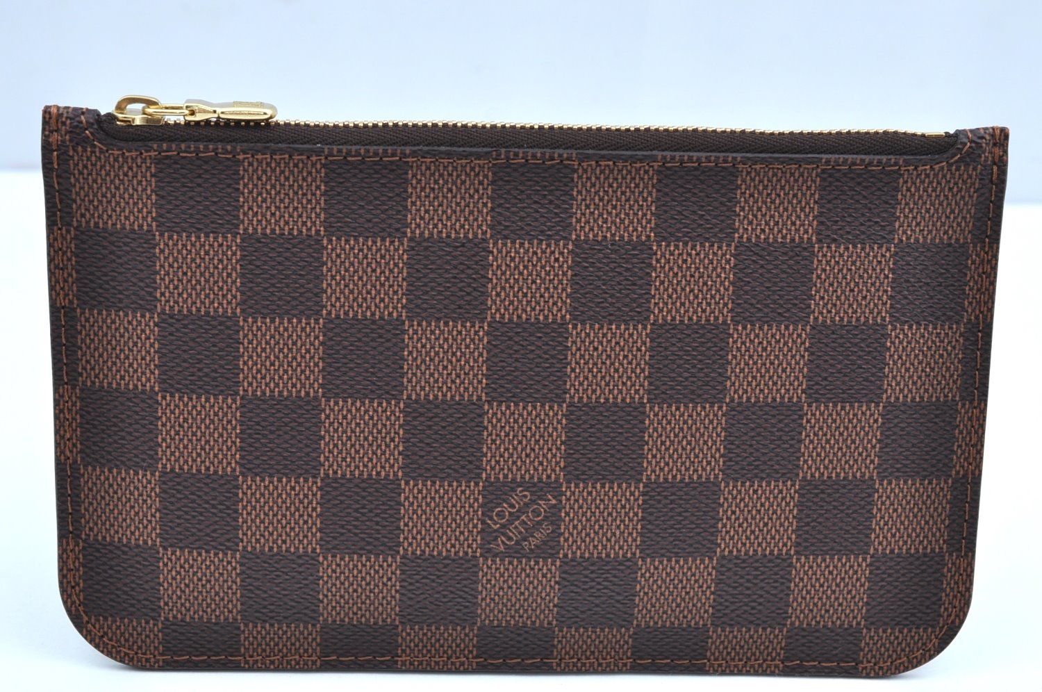 Authentic Louis Vuitton Damier Neverfull Pouch Purse Clutch Bag LV K4389