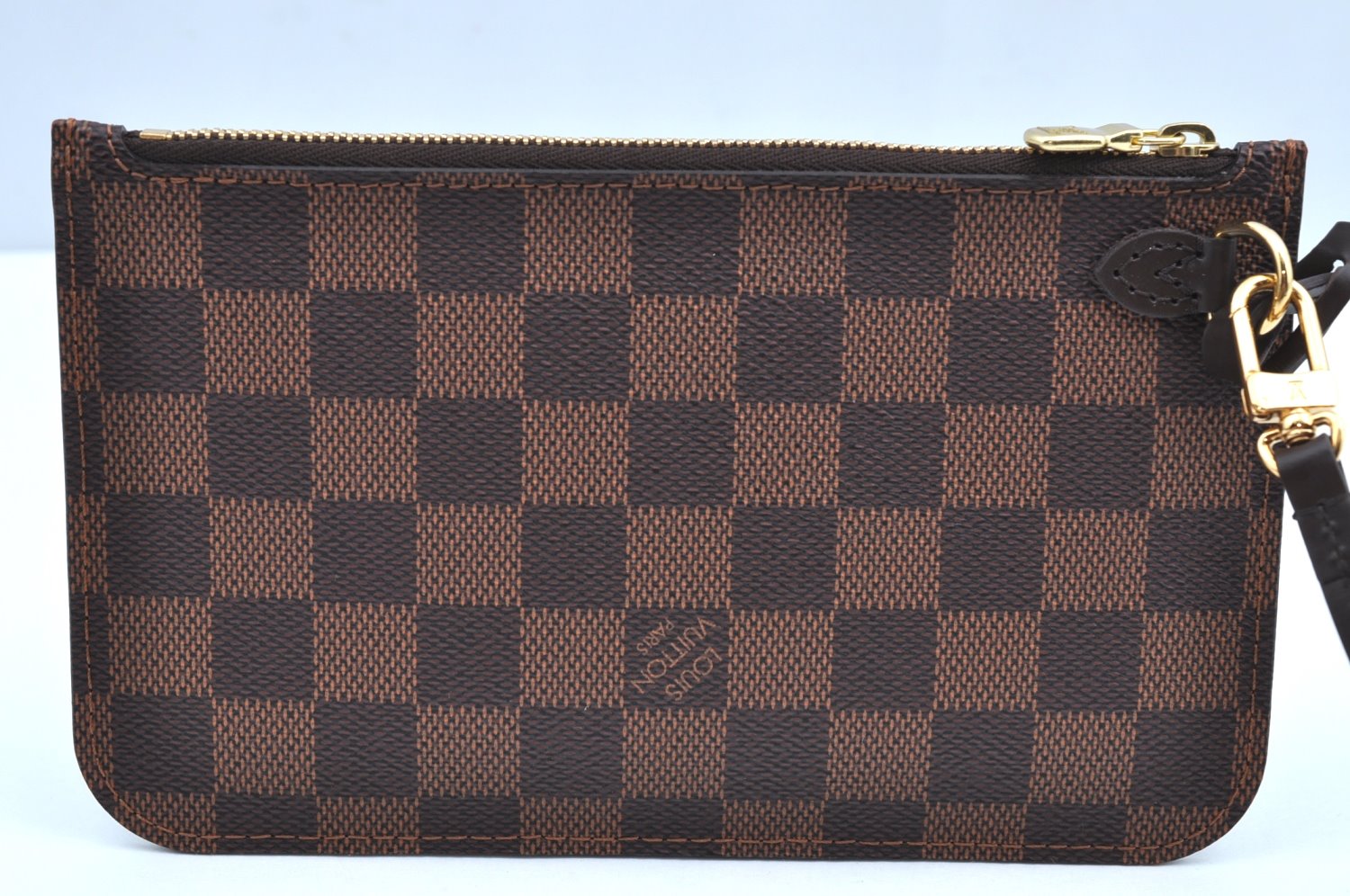 Authentic Louis Vuitton Damier Neverfull Pouch Purse Clutch Bag LV K4389