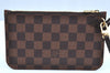Authentic Louis Vuitton Damier Neverfull Pouch Purse Clutch Bag LV K4389