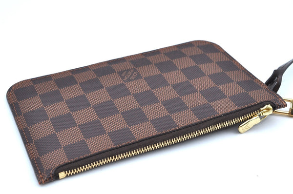 Authentic Louis Vuitton Damier Neverfull Pouch Purse Clutch Bag LV K4389
