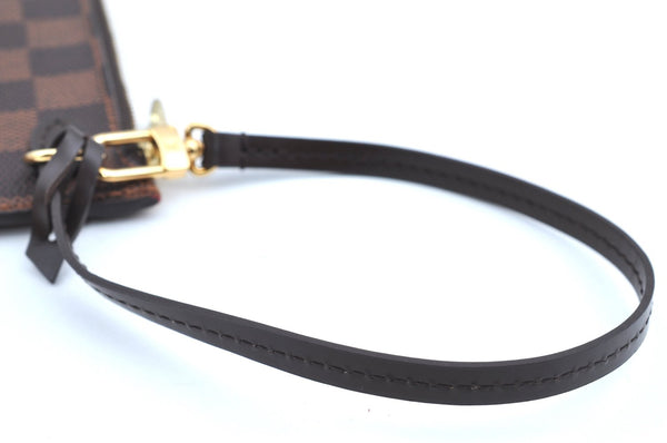 Authentic Louis Vuitton Damier Neverfull Pouch Purse Clutch Bag LV K4389