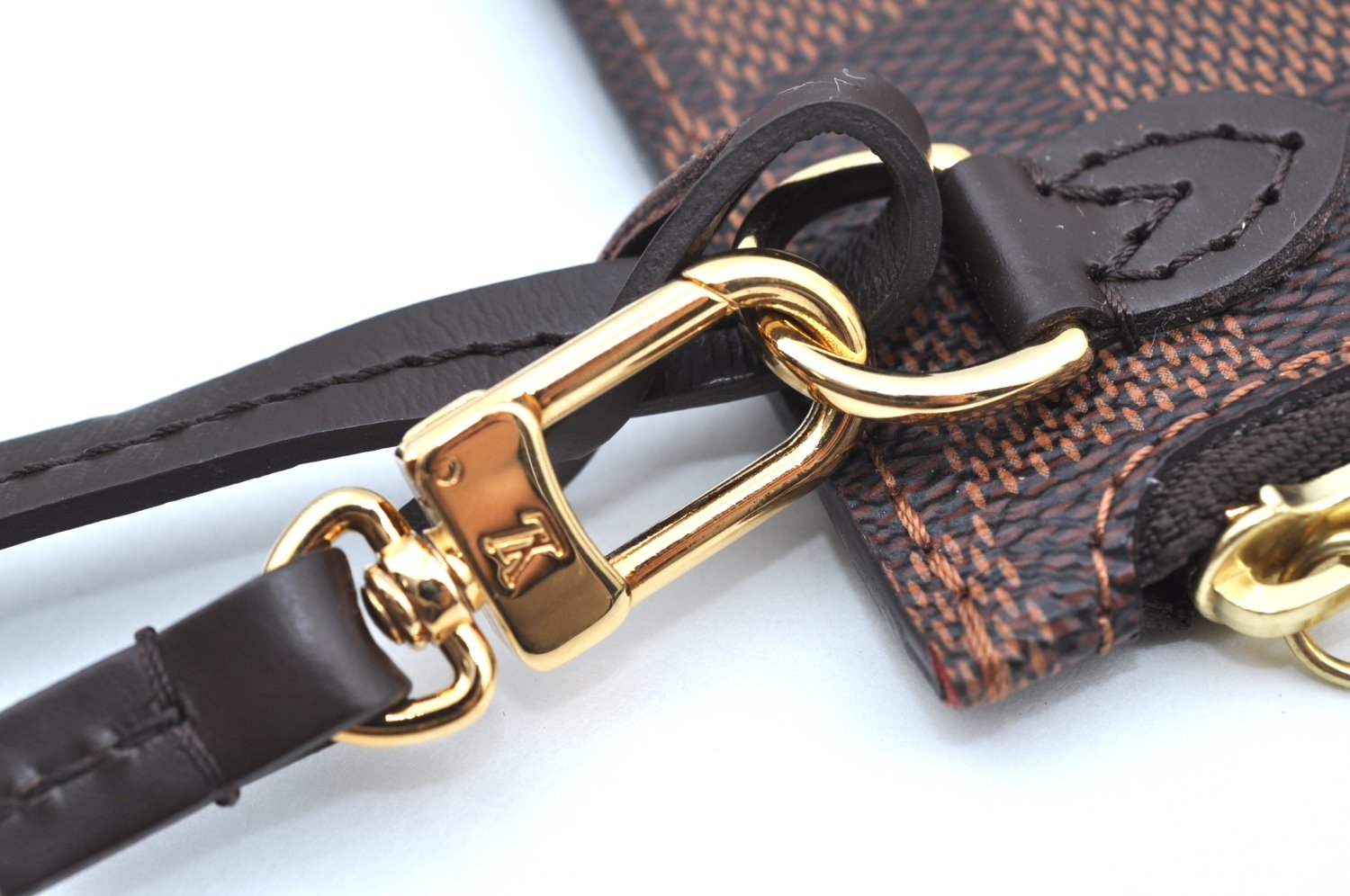 Authentic Louis Vuitton Damier Neverfull Pouch Purse Clutch Bag LV K4389