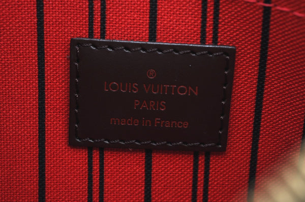 Authentic Louis Vuitton Damier Neverfull Pouch Purse Clutch Bag LV K4389