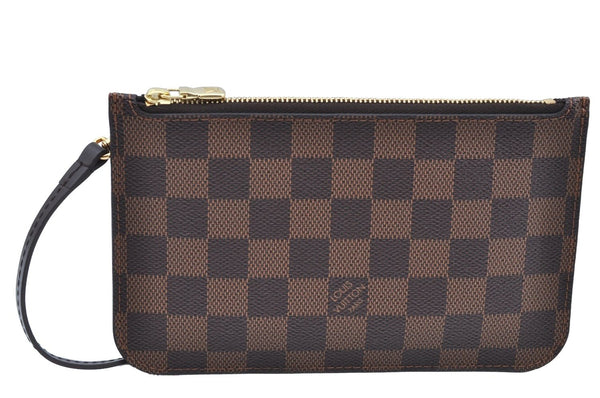 Authentic Louis Vuitton Damier Neverfull Pouch Purse Clutch Bag LV K4390
