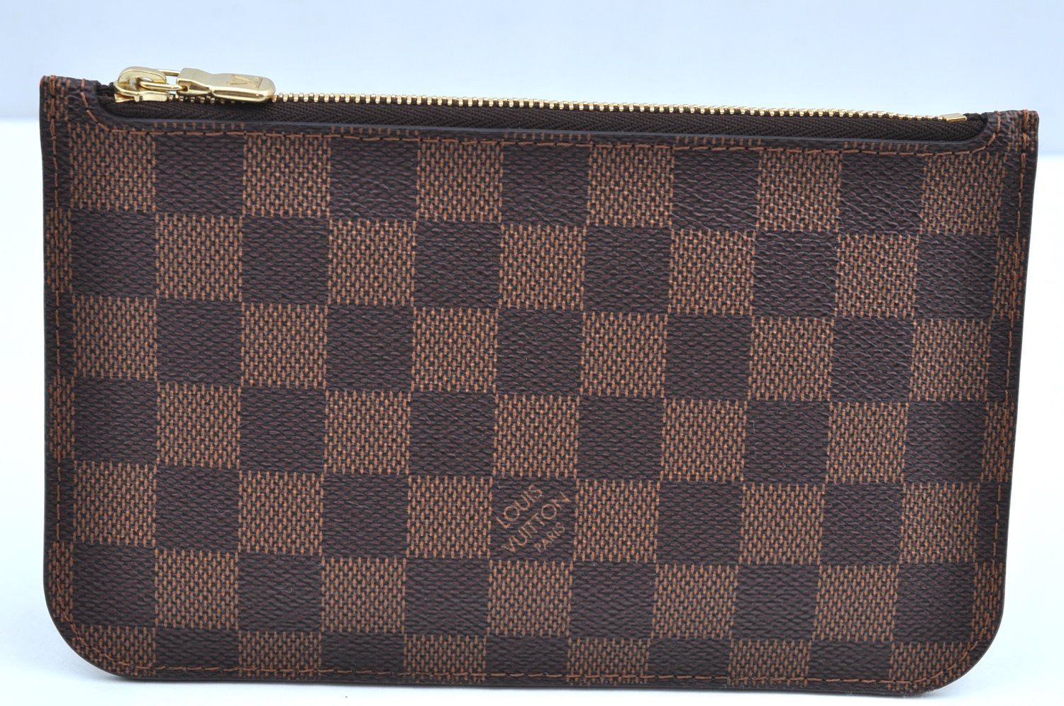 Authentic Louis Vuitton Damier Neverfull Pouch Purse Clutch Bag LV K4390