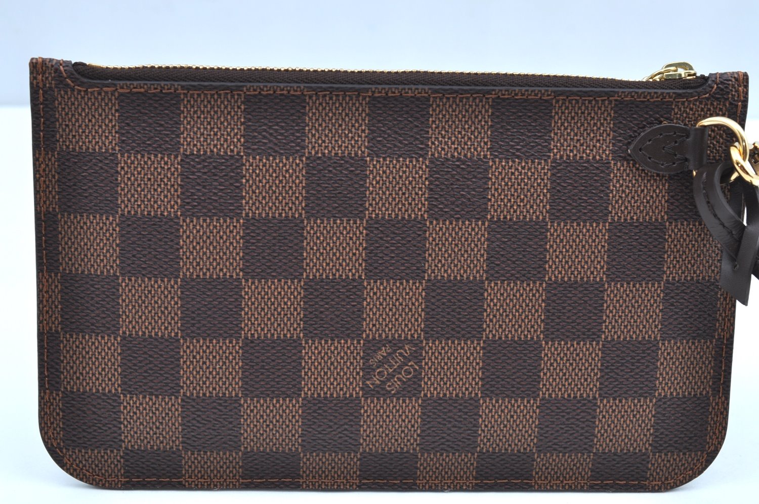 Authentic Louis Vuitton Damier Neverfull Pouch Purse Clutch Bag LV K4390