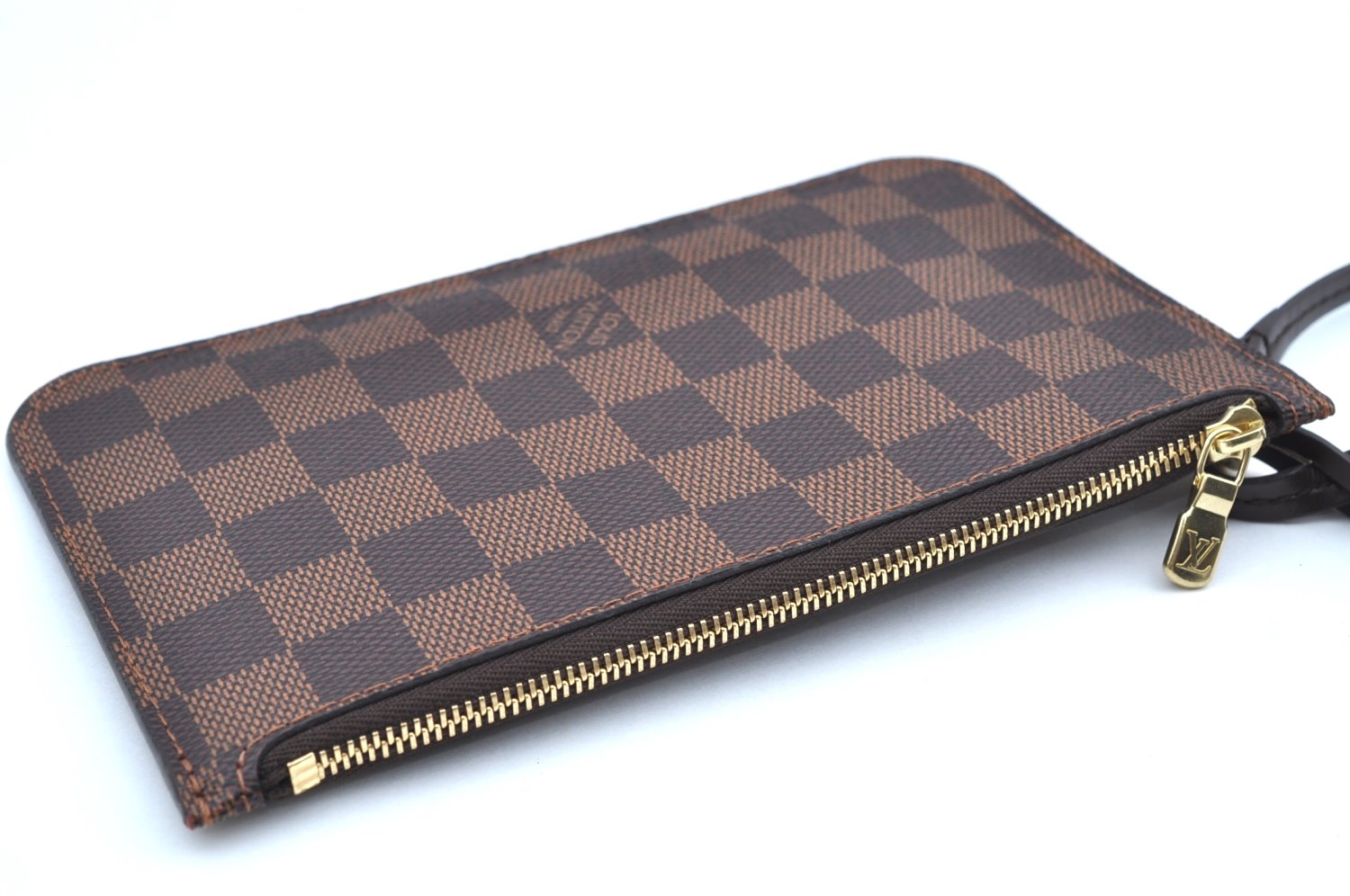 Authentic Louis Vuitton Damier Neverfull Pouch Purse Clutch Bag LV K4390