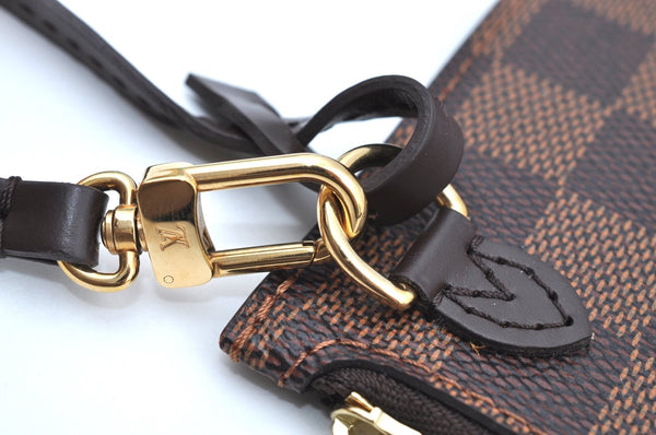 Authentic Louis Vuitton Damier Neverfull Pouch Purse Clutch Bag LV K4390