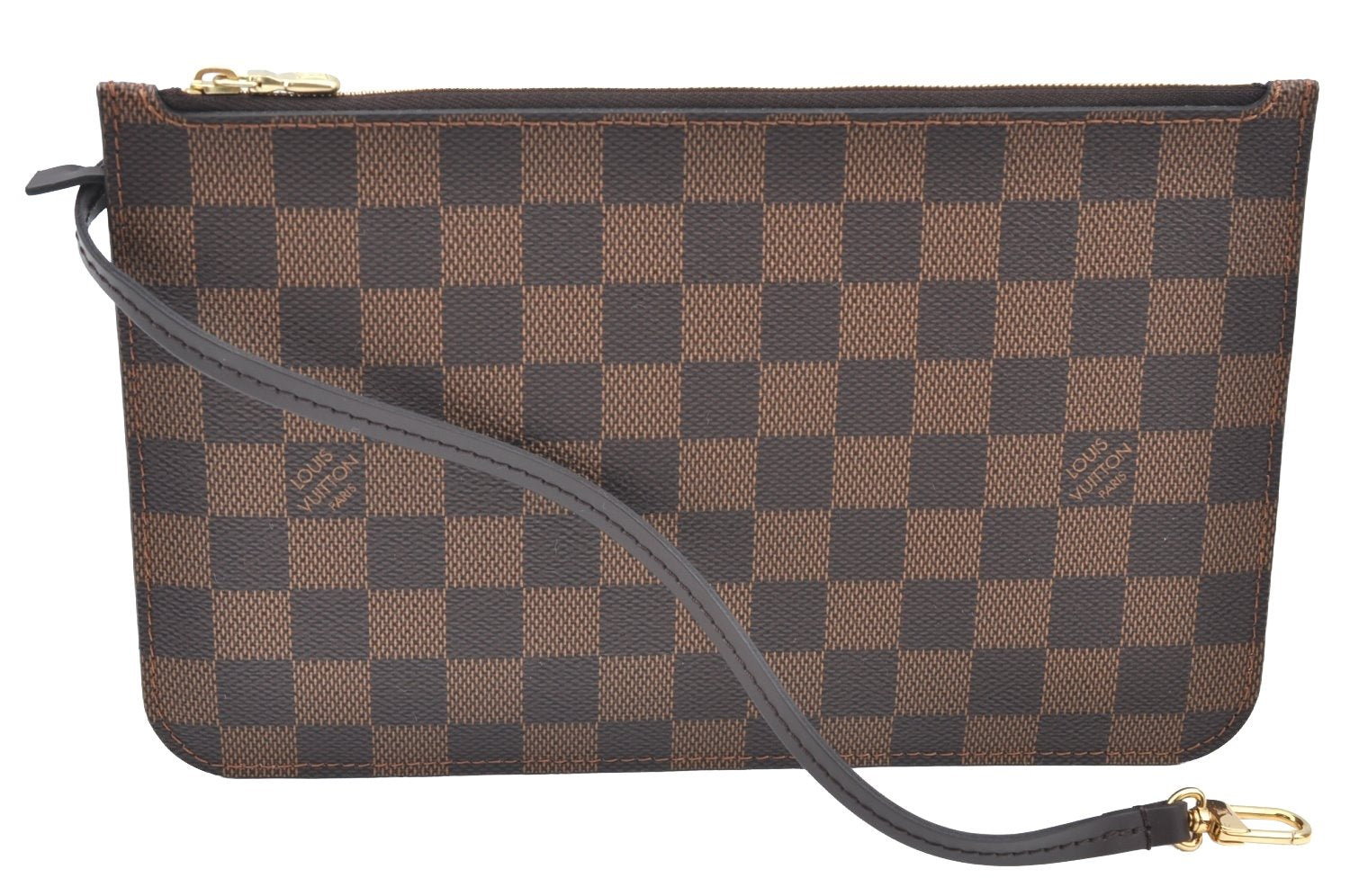 Authentic Louis Vuitton Damier Neverfull Pouch Purse Clutch Bag LV K4391