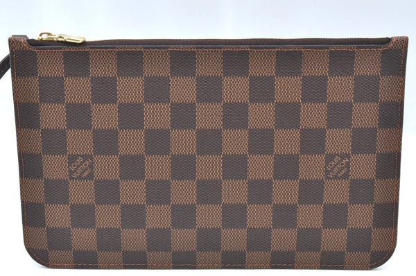 Authentic Louis Vuitton Damier Neverfull Pouch Purse Clutch Bag LV K4391