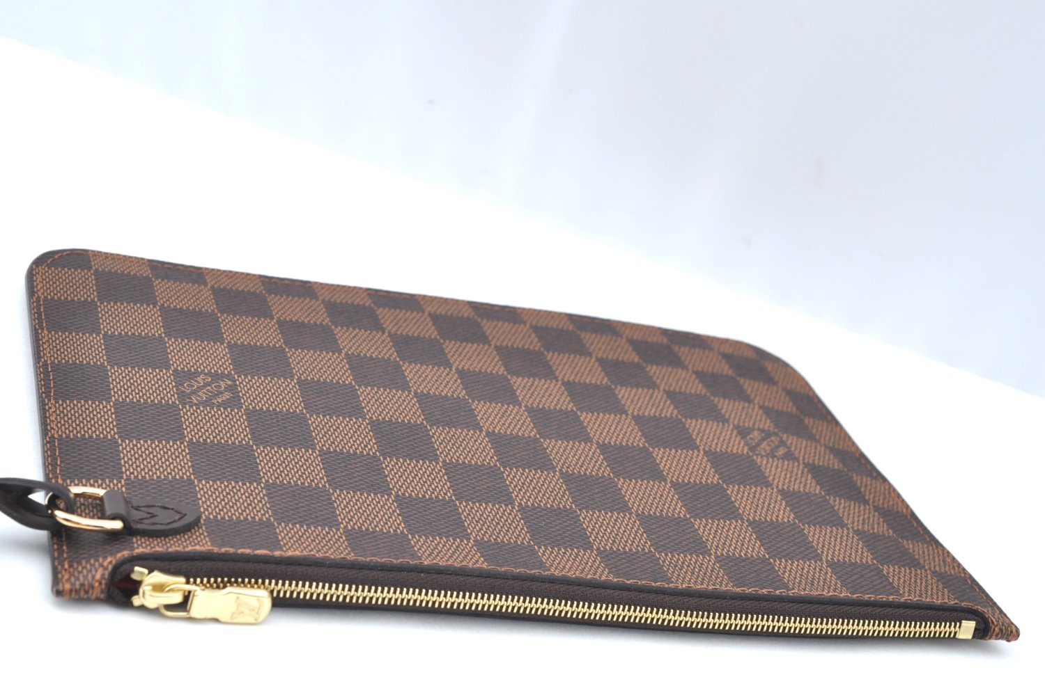 Authentic Louis Vuitton Damier Neverfull Pouch Purse Clutch Bag LV K4391