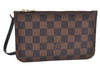 Authentic Louis Vuitton Damier Neverfull Pouch Purse Clutch Bag LV K4393