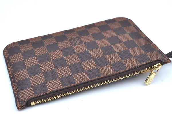 Authentic Louis Vuitton Damier Neverfull Pouch Purse Clutch Bag LV K4393