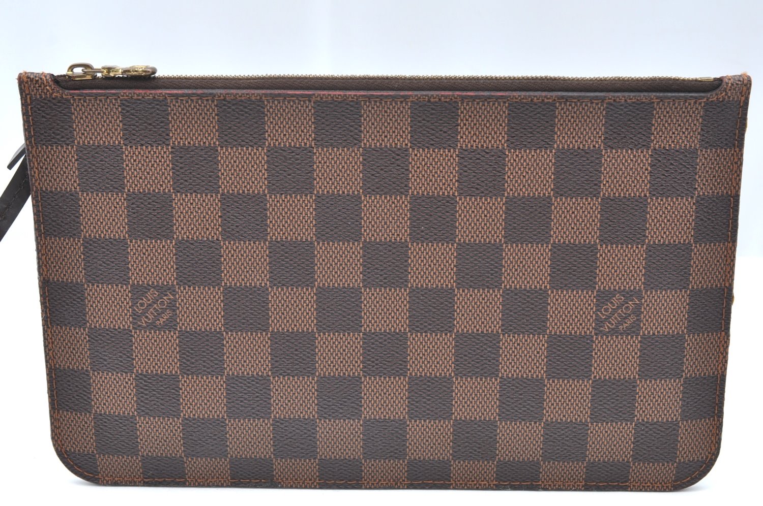 Authentic Louis Vuitton Damier Neverfull Pouch Purse Clutch Bag LV K4395