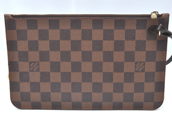Authentic Louis Vuitton Damier Neverfull Pouch Purse Clutch Bag LV K4395