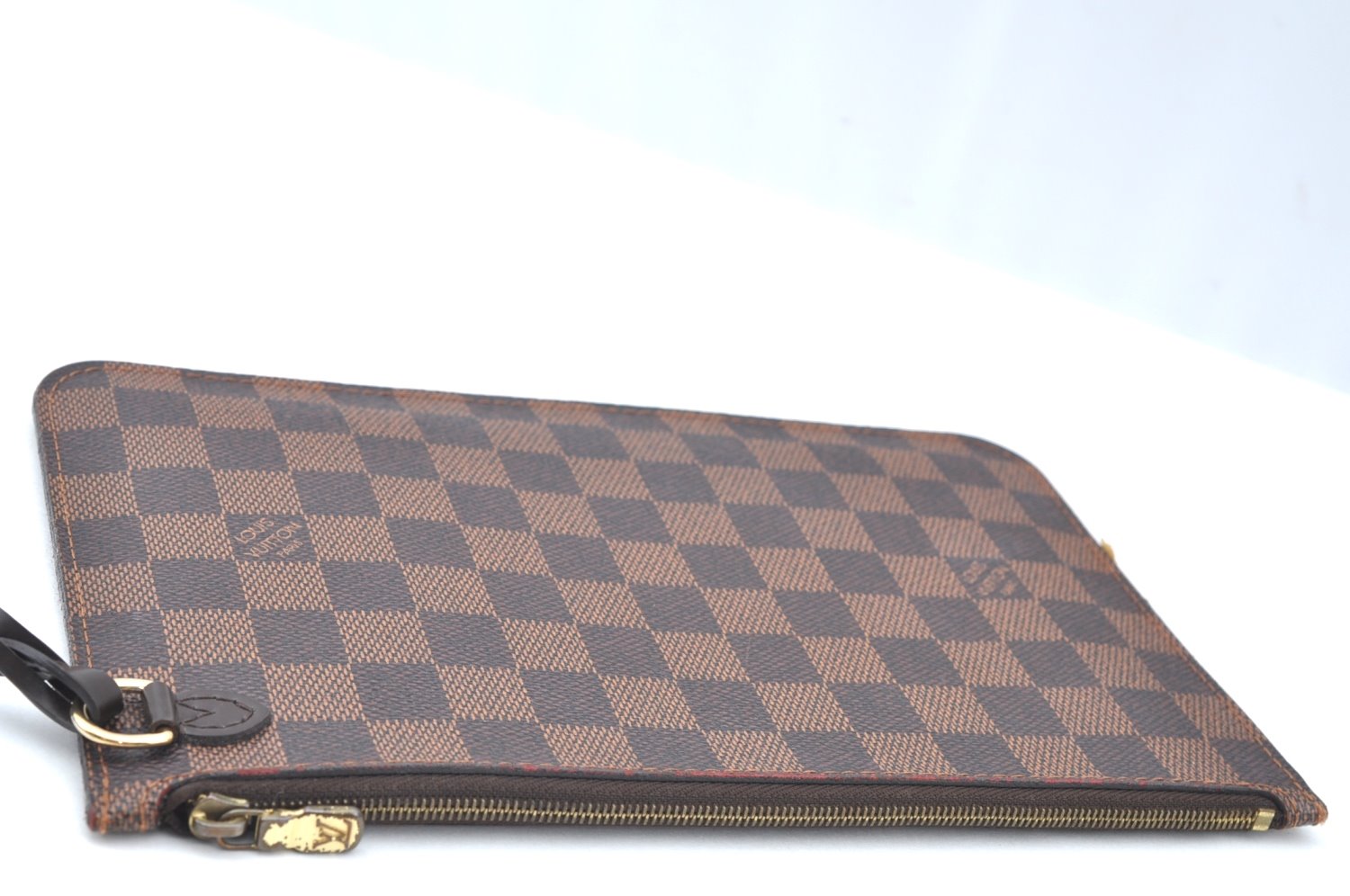 Authentic Louis Vuitton Damier Neverfull Pouch Purse Clutch Bag LV K4395