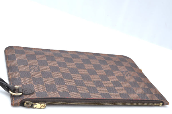 Authentic Louis Vuitton Damier Neverfull Pouch Purse Clutch Bag LV K4395