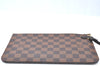 Authentic Louis Vuitton Damier Neverfull Pouch Purse Clutch Bag LV K4395